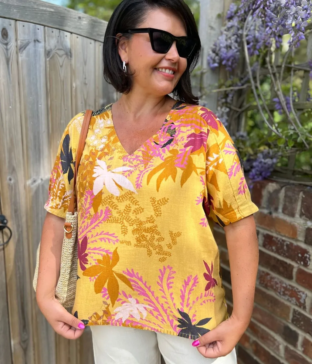 Kate Linen Blend Top NonRestrictiveCollar