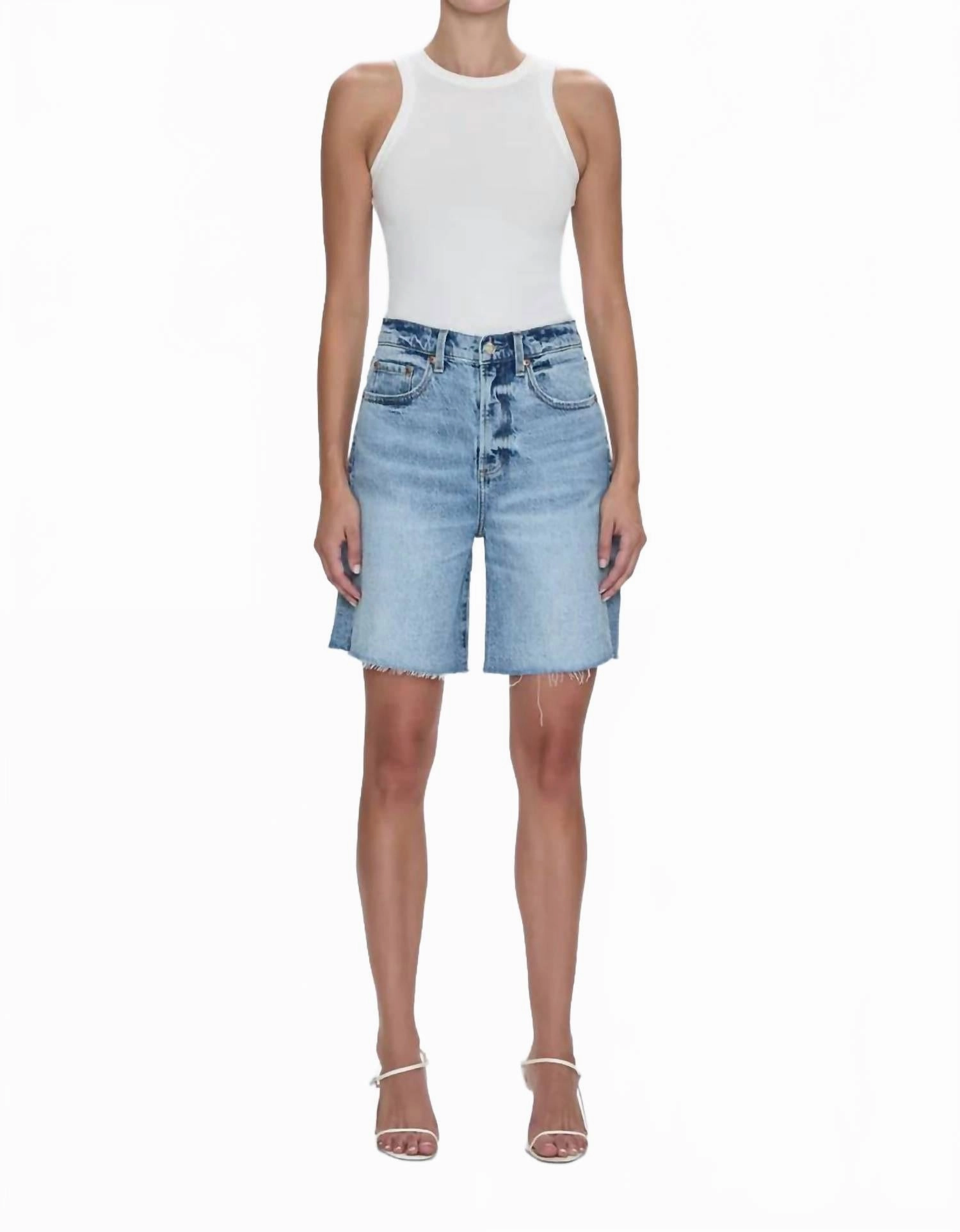 Kaylee High Rise Pinched Loose Short In Boulder High Elasticity Blend Anti Static Finish