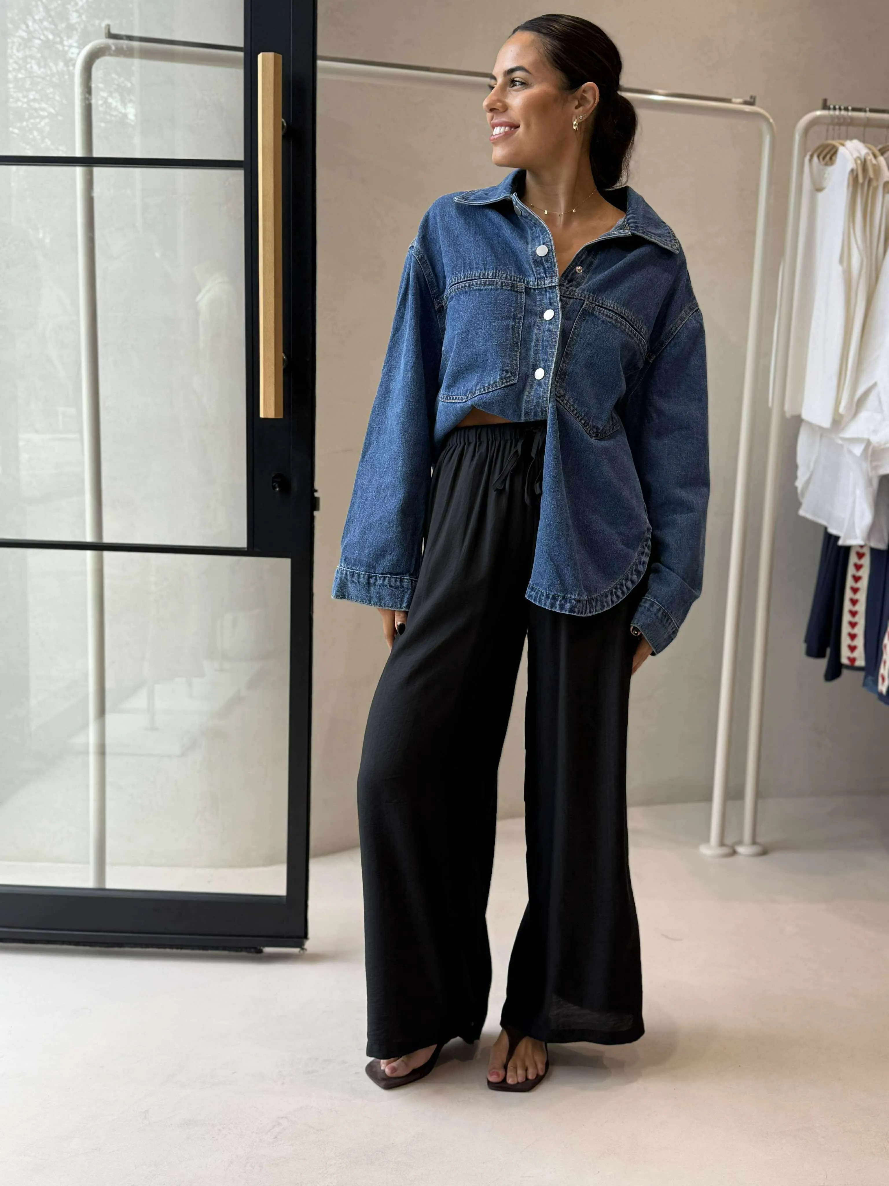 GLIDER PANT- BLACK Blackout fabric Reversible design