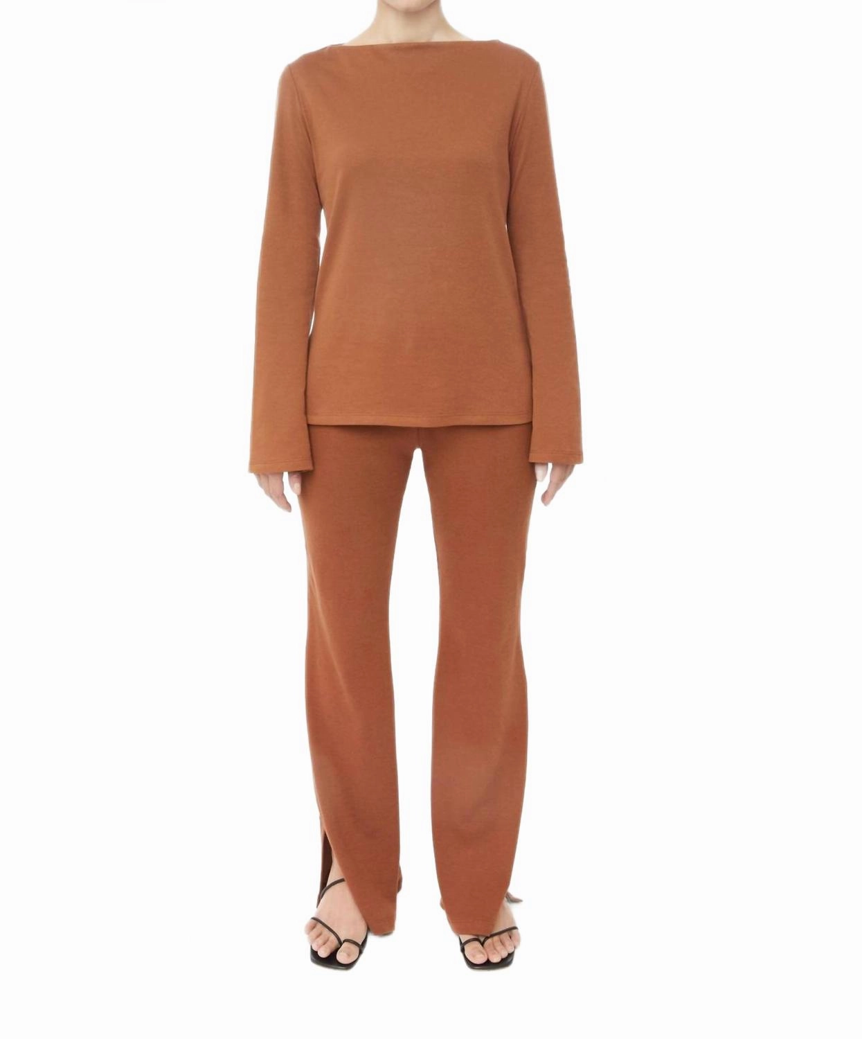 Winter Layering Knit Sweater In Brown