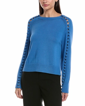 Layering Comfort Lafayette 148 New York Crochet Button Trimmed Silk-Blend Top