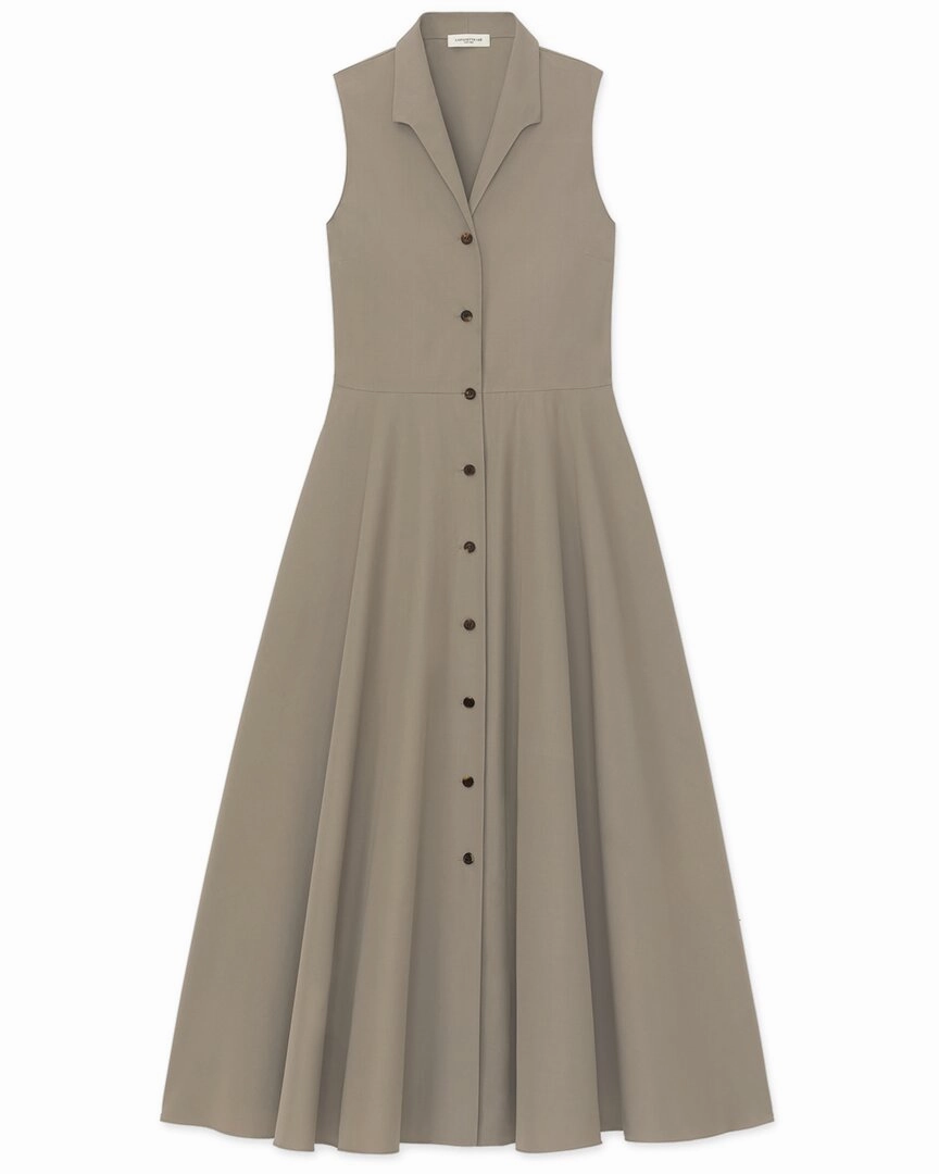 Lafayette 148 New York Sleeveless Gathered Waist Shir No Ride Up Silicone Grip Effortless Look