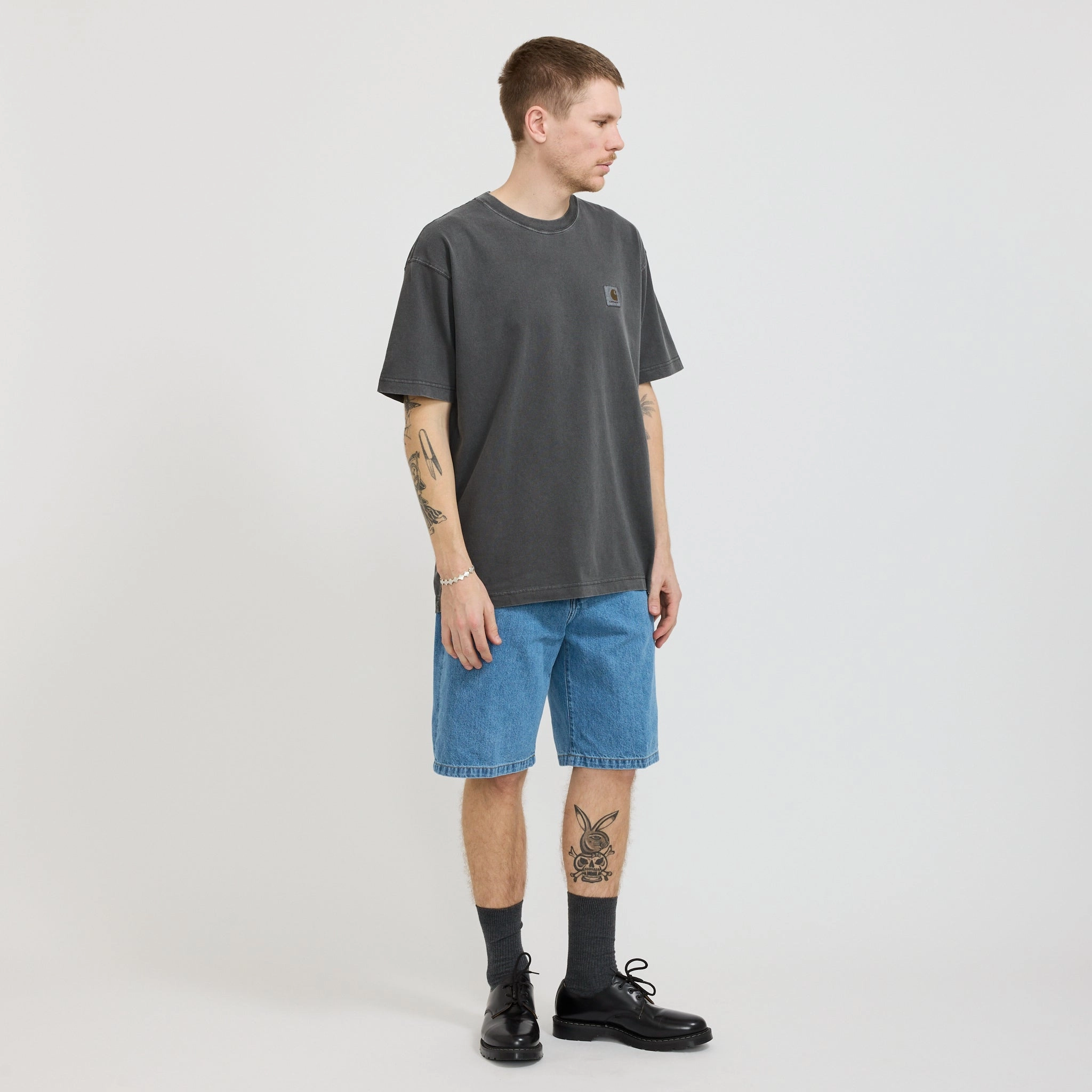 Landon Short Blue Heavy Stone Washed Fitness Ready