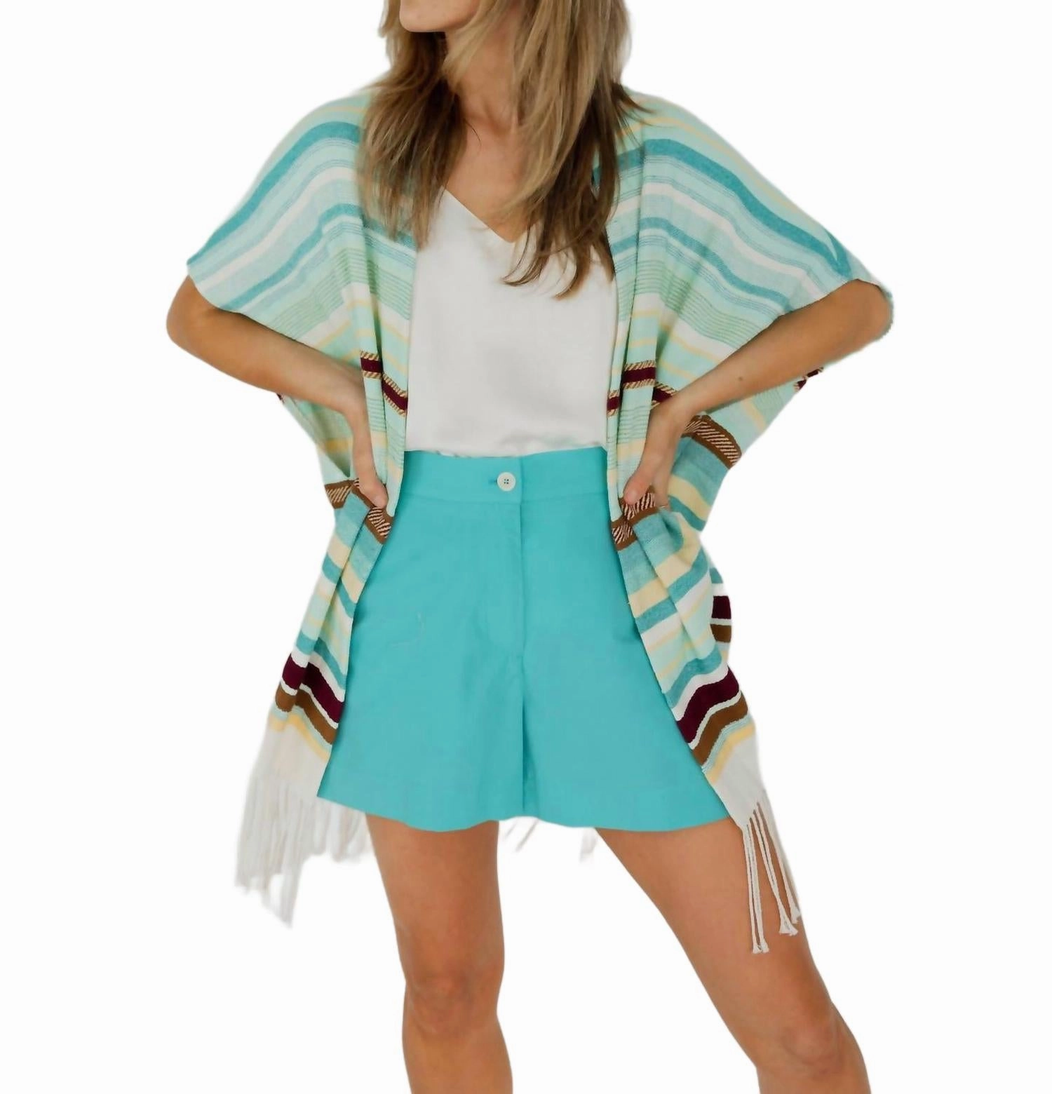 Women's Shorts In Blue fade - resistant Casual Style