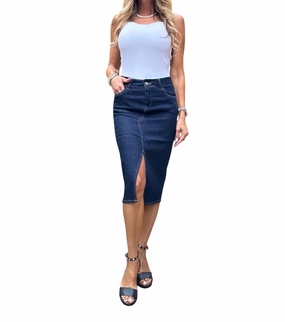 Laura Skirt In Denim Crisp Finish Design Detail