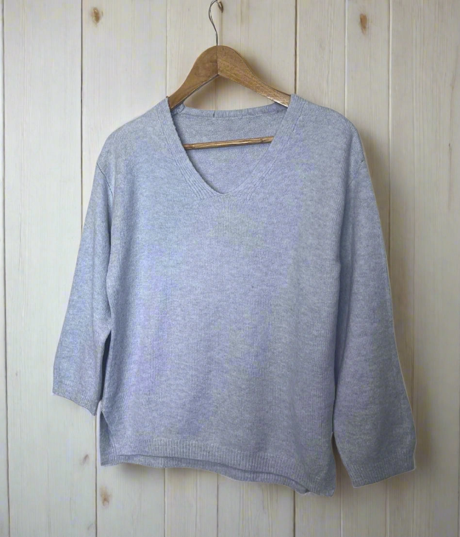 Lavender Relaxed V Neck Jumper Ultimate Layering Knit Comfort Wear