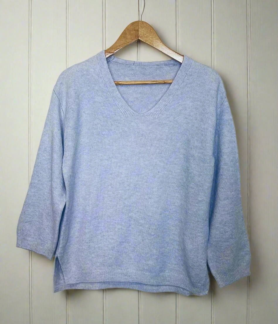 Lavender Relaxed V Neck Jumper Modern Comfort