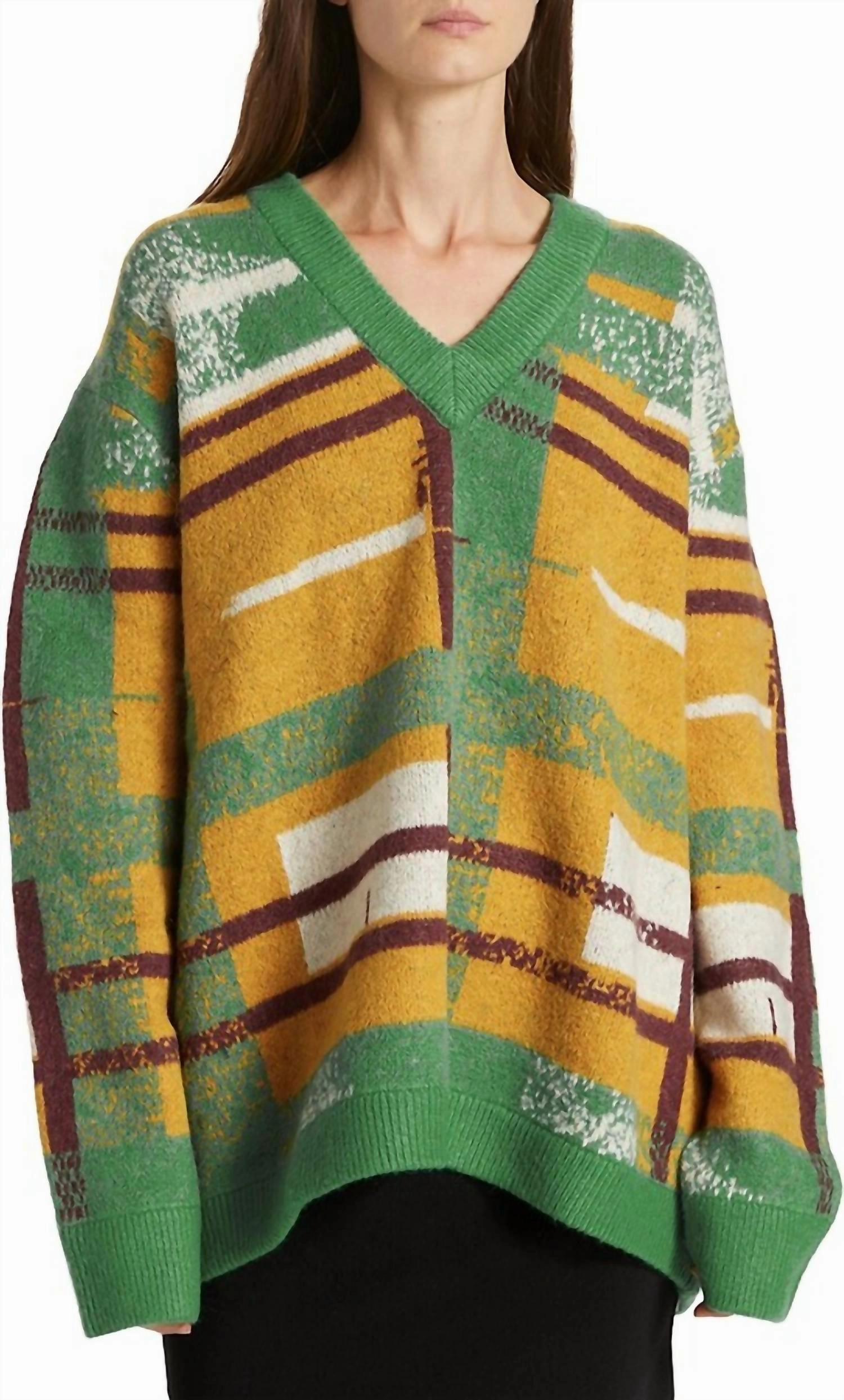 Lavos Check Sweater In Plaid Stretch Knit Technology