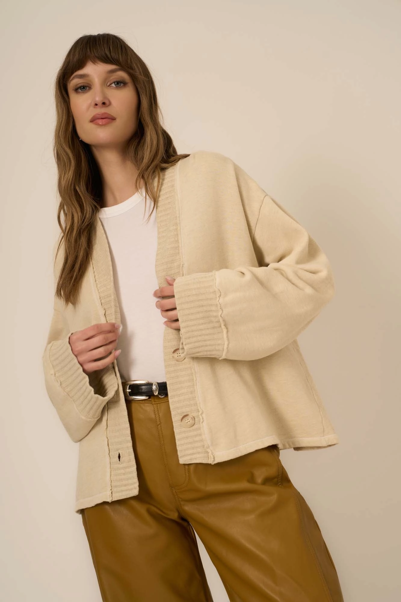 Romy Button Front Cardi Cozy Designs Premium Comfort