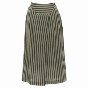 Issey Miyake striped cotton diagonal pleat A-line skirt Heritage Brand City Style