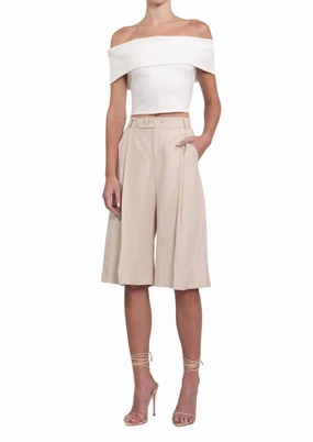 Lex Culotte Short In Oat Mid Rise