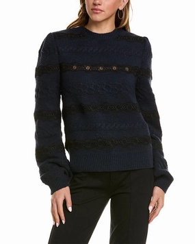 Sam Edelman Jette Cable Lace Sweater Cold Day Ready Essential Wardrobe