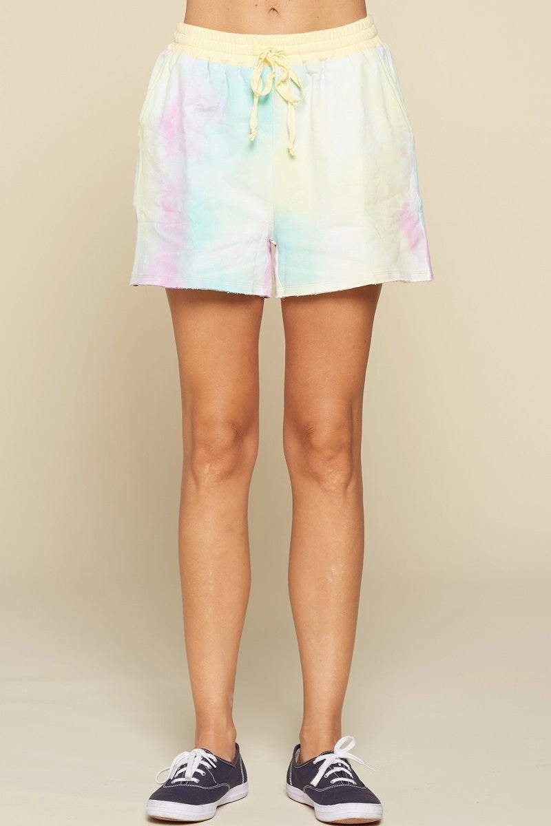 Tie-dye Printed Jersey Shorts Flexible Cut