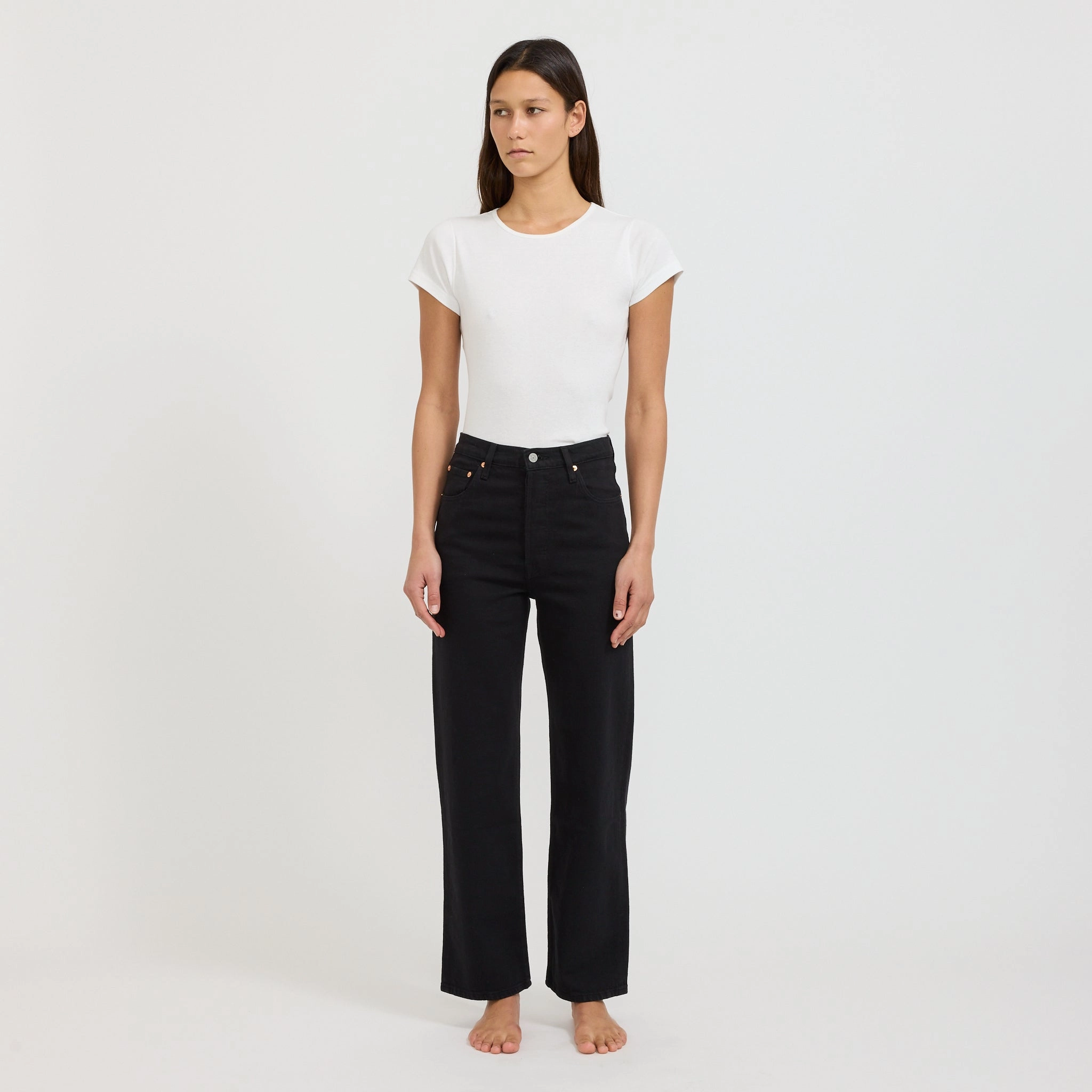 Non Toxic Textile Certified Loose Outdoor Adventure Work Meeting Ribcage Straight Ankle Black Sprout