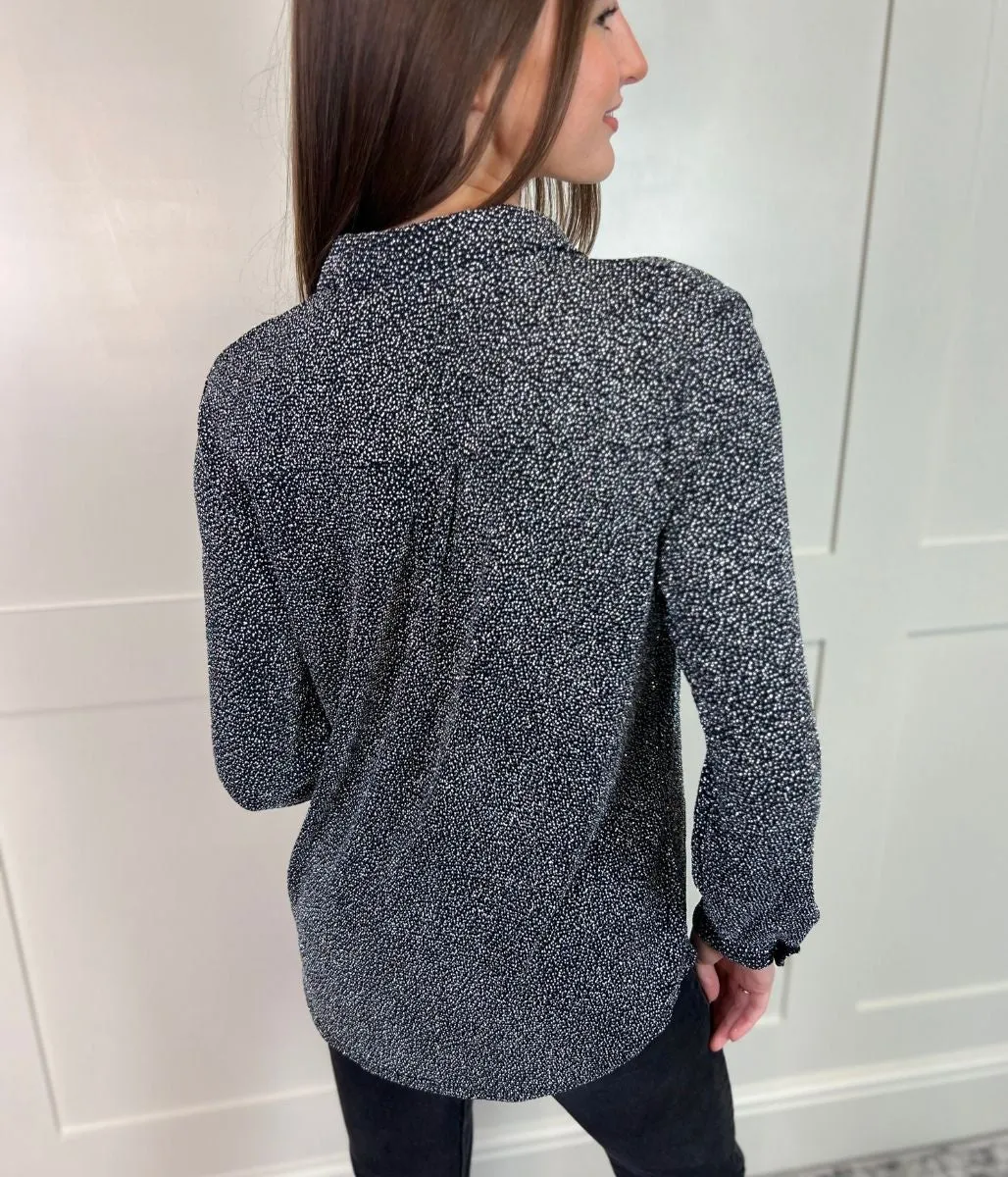 Comfy Layer AntiPilling Silver Sparkle Blouse