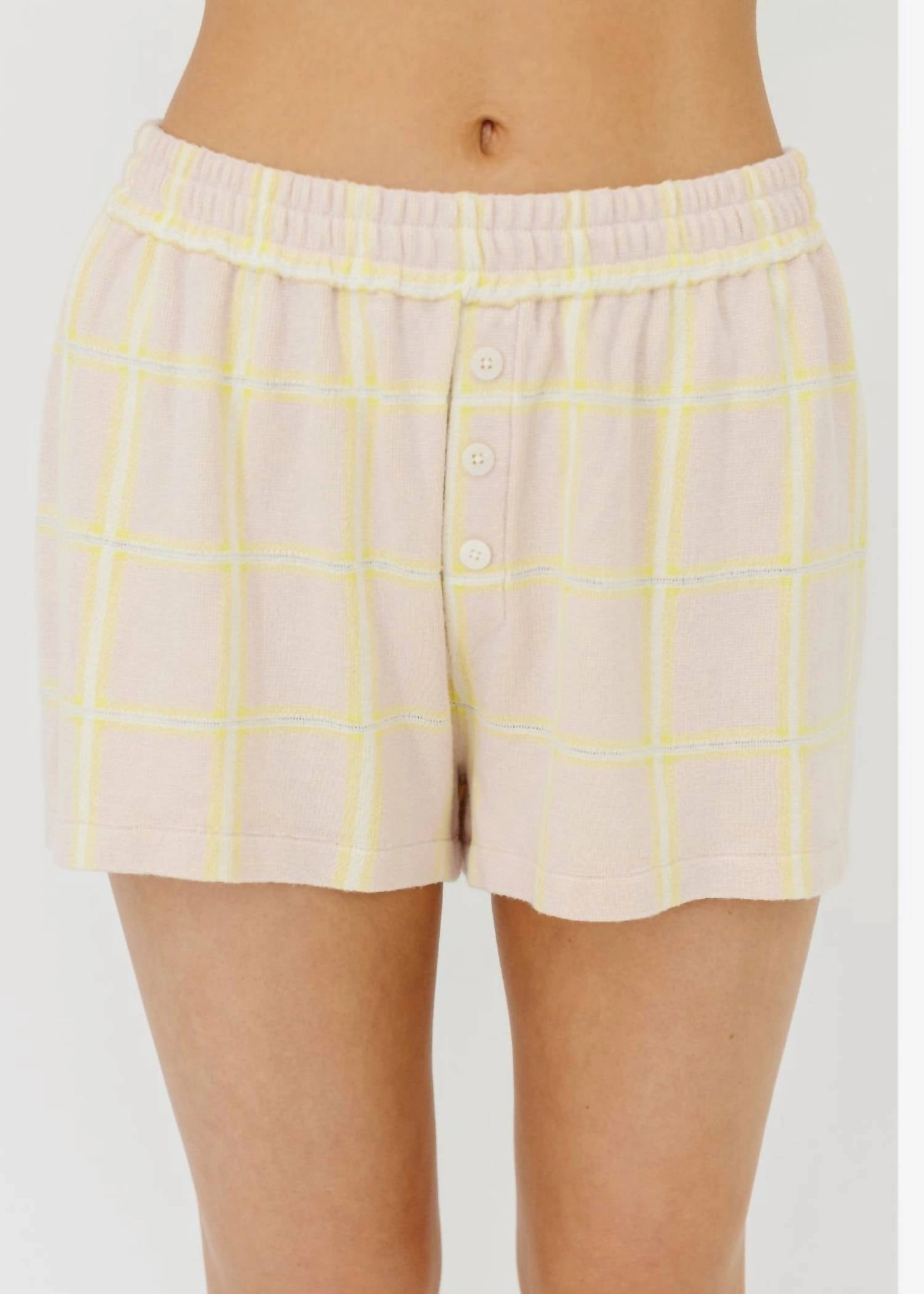 Picnic Plaid Short In Powder Pink Combo NonIrritatingTags