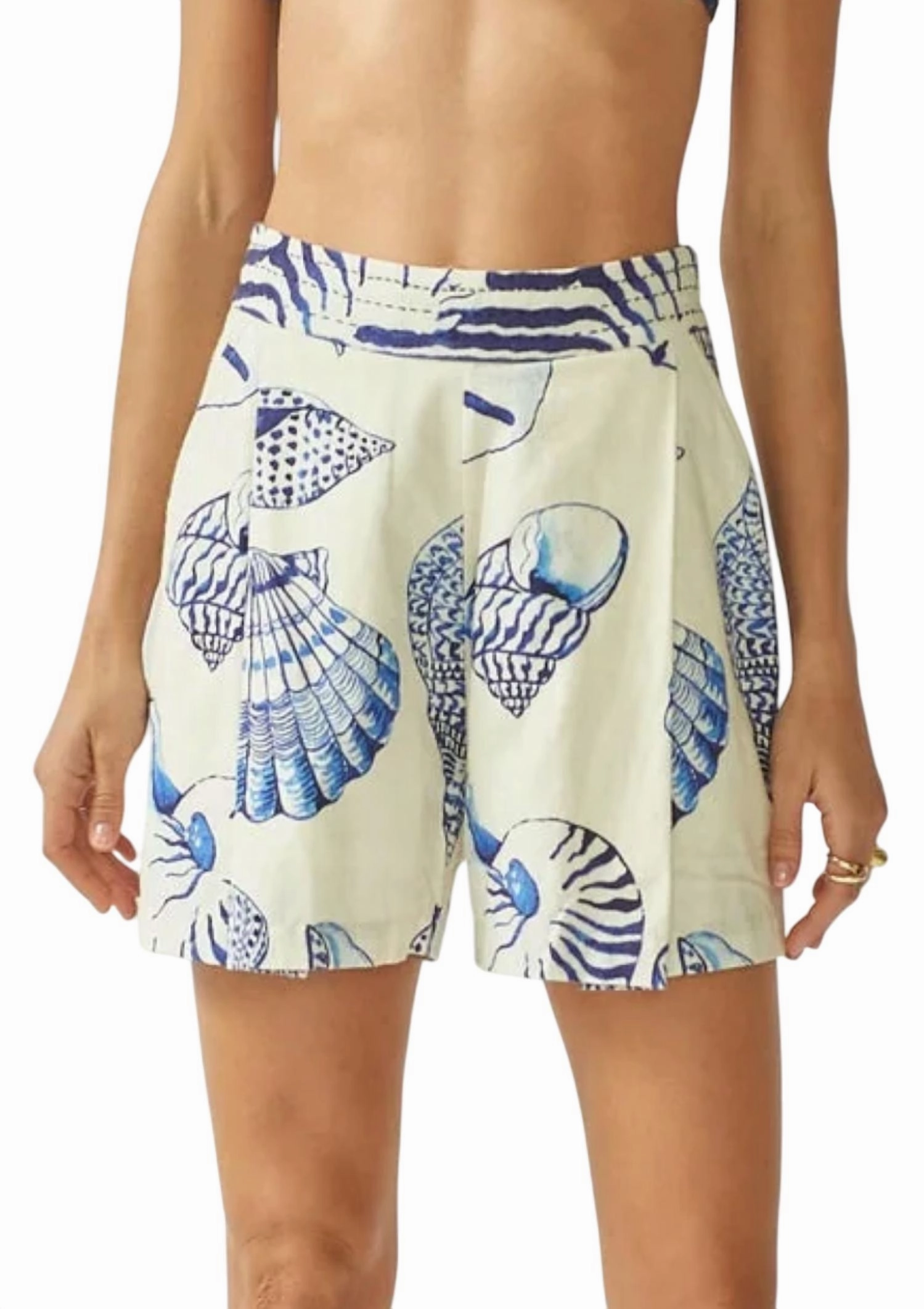 Roma Elastic Short In White Warm Days Ventilated Mesh Panels