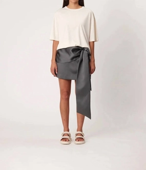 Elsie Mini Skirt In Smoke Innovative Fabric