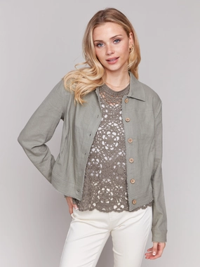 Linen Blend Jacket - Celadon Storm Ready Gear