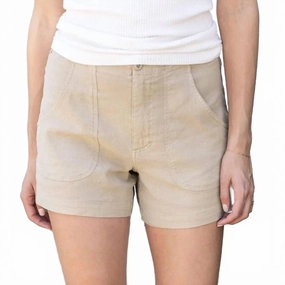Linen Shorts In Khaki Game Day