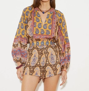 Pietro Tailored Short In Earthy Paisley Light Wear