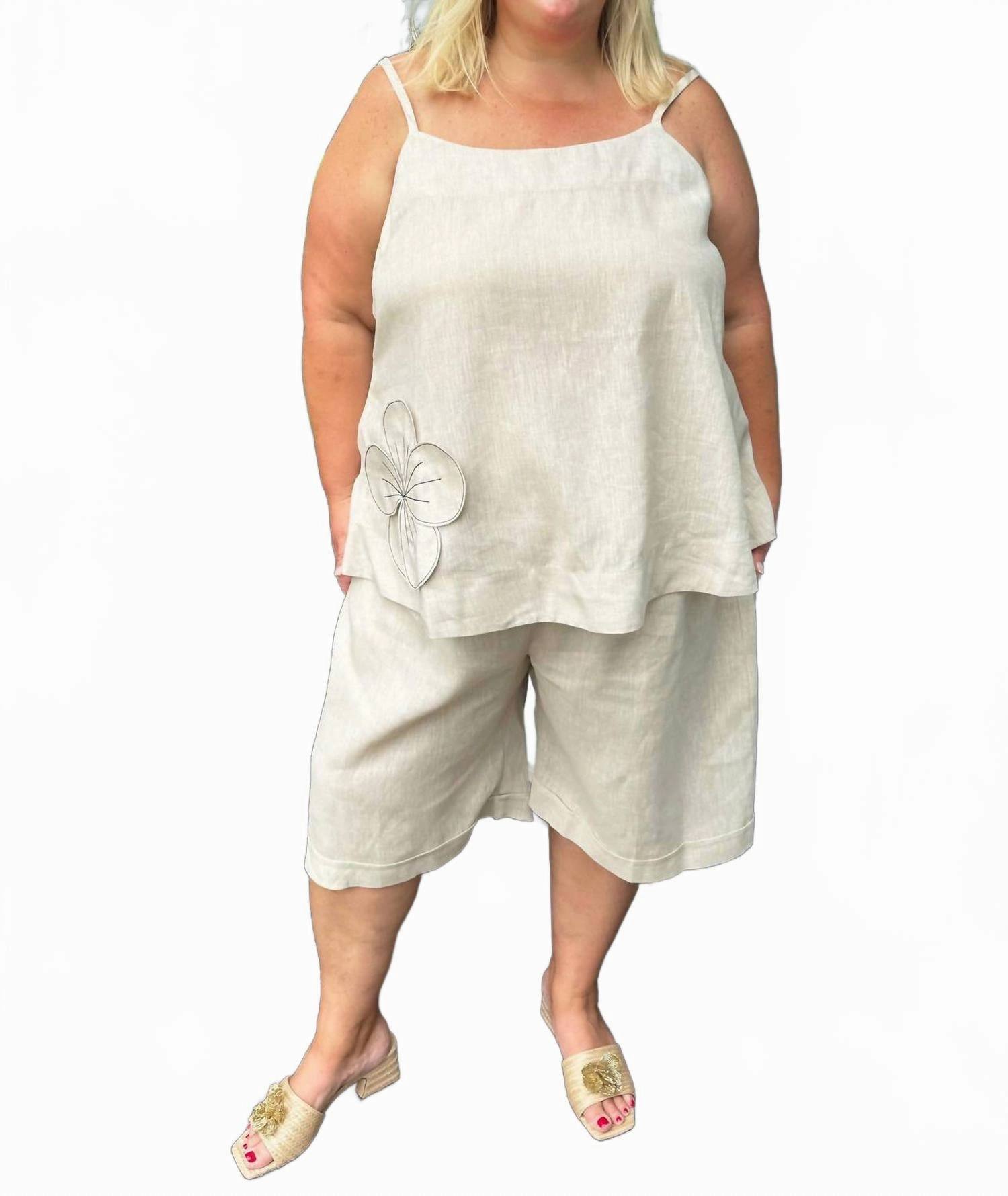 Linen Wide Leg Shorts - Plus In Crude Mood Wear cycling outfit