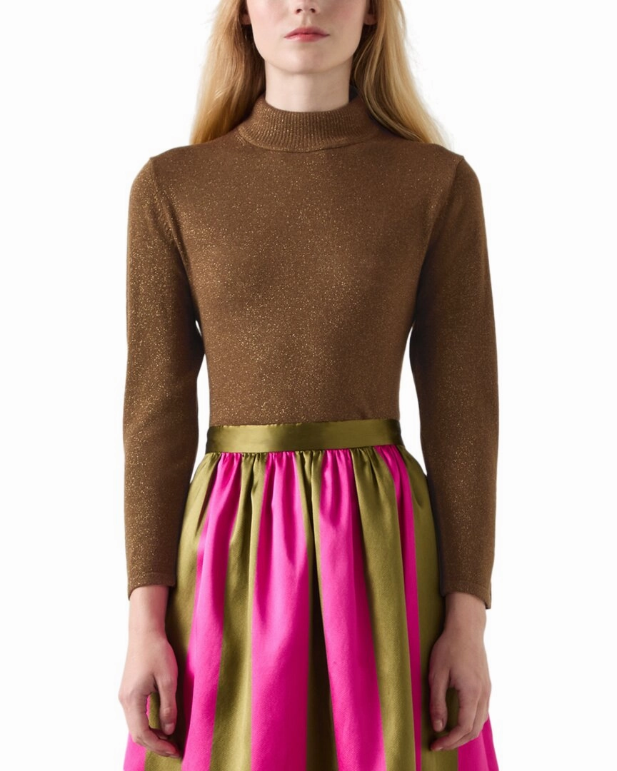 LK Bennett Sadie Knitted Silk Top Flexible Ribbed Trim Snuggly Comfort