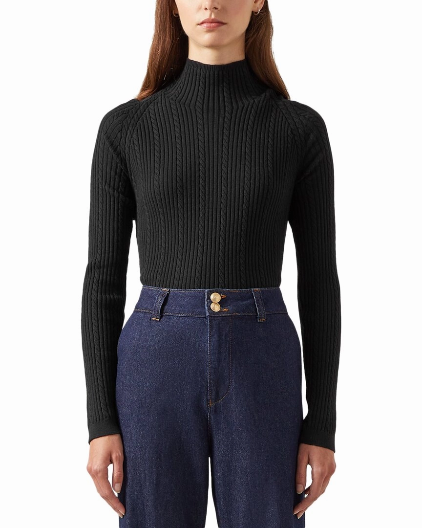 Cozy Fleece Cold-Weather Fashion LK Bennett Wool-Blend West Knitted Top