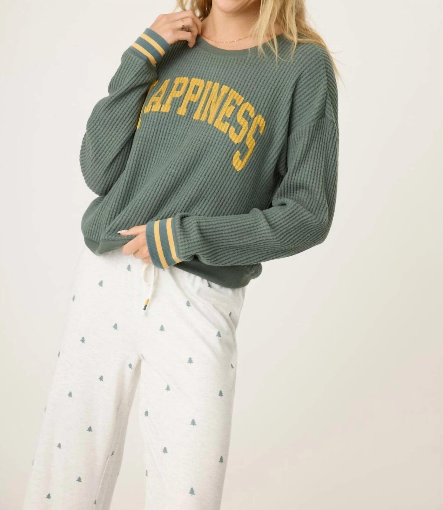 Flex Knit Ribbing Long Sleeve Campfire Cozy Button Up Top In Sage Leaf