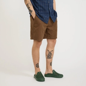 Noise Free Operation Design Breathable wear Relaxed Twill Shorts Dark Brown