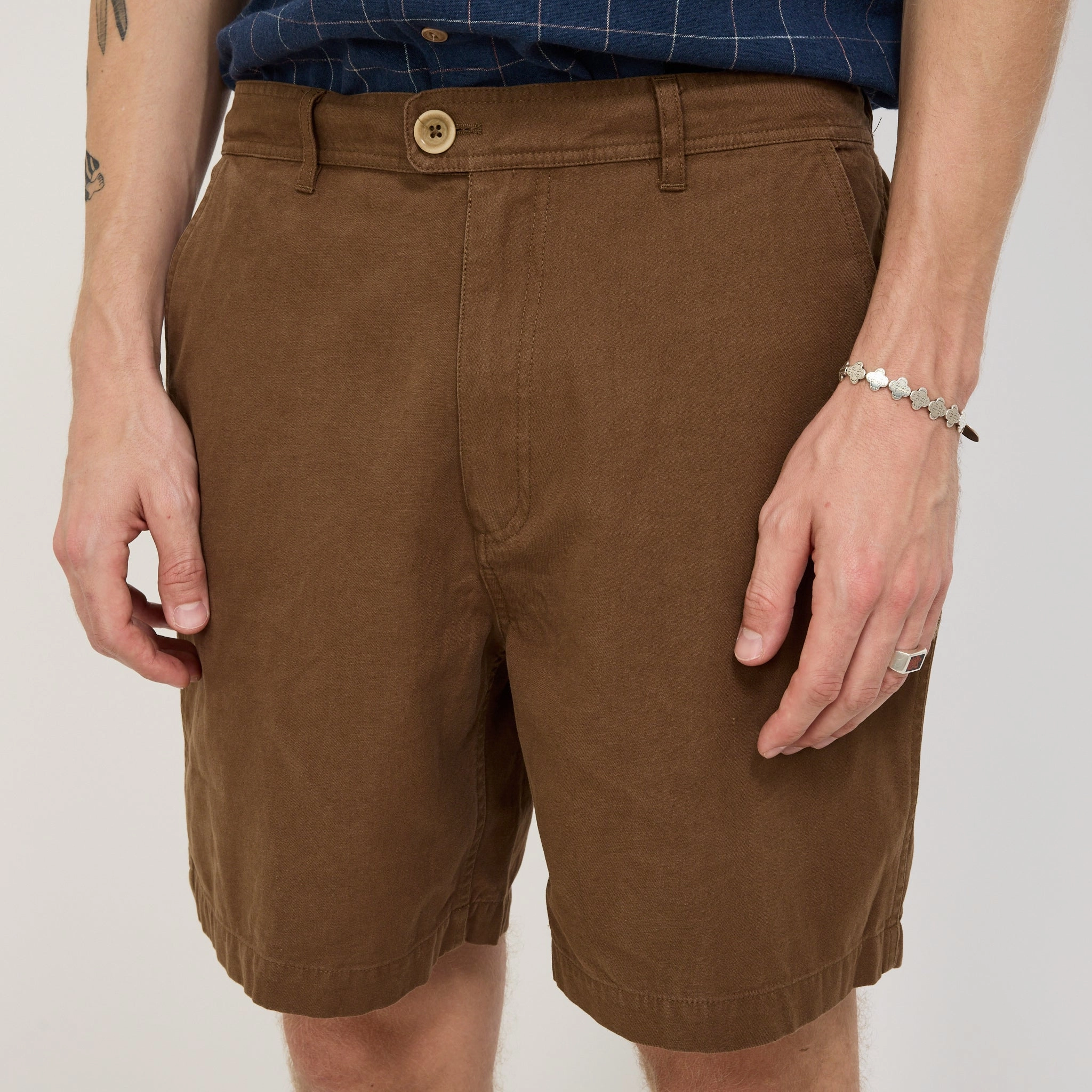 Relaxed Twill Shorts Dark Brown Active Wear Loose Fit
