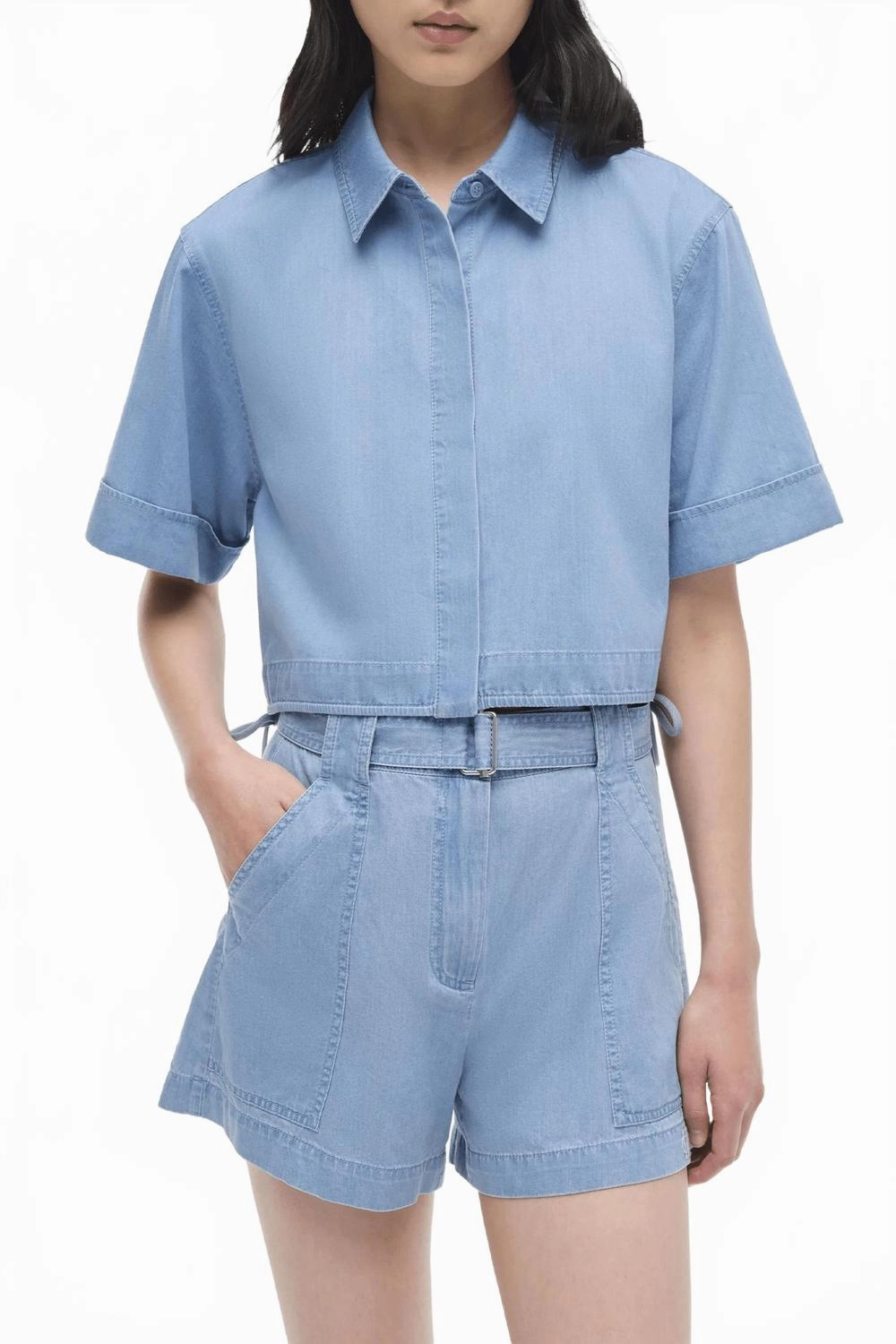 Lourie Belted Shorts In Stratus Chafe Resistant Seams