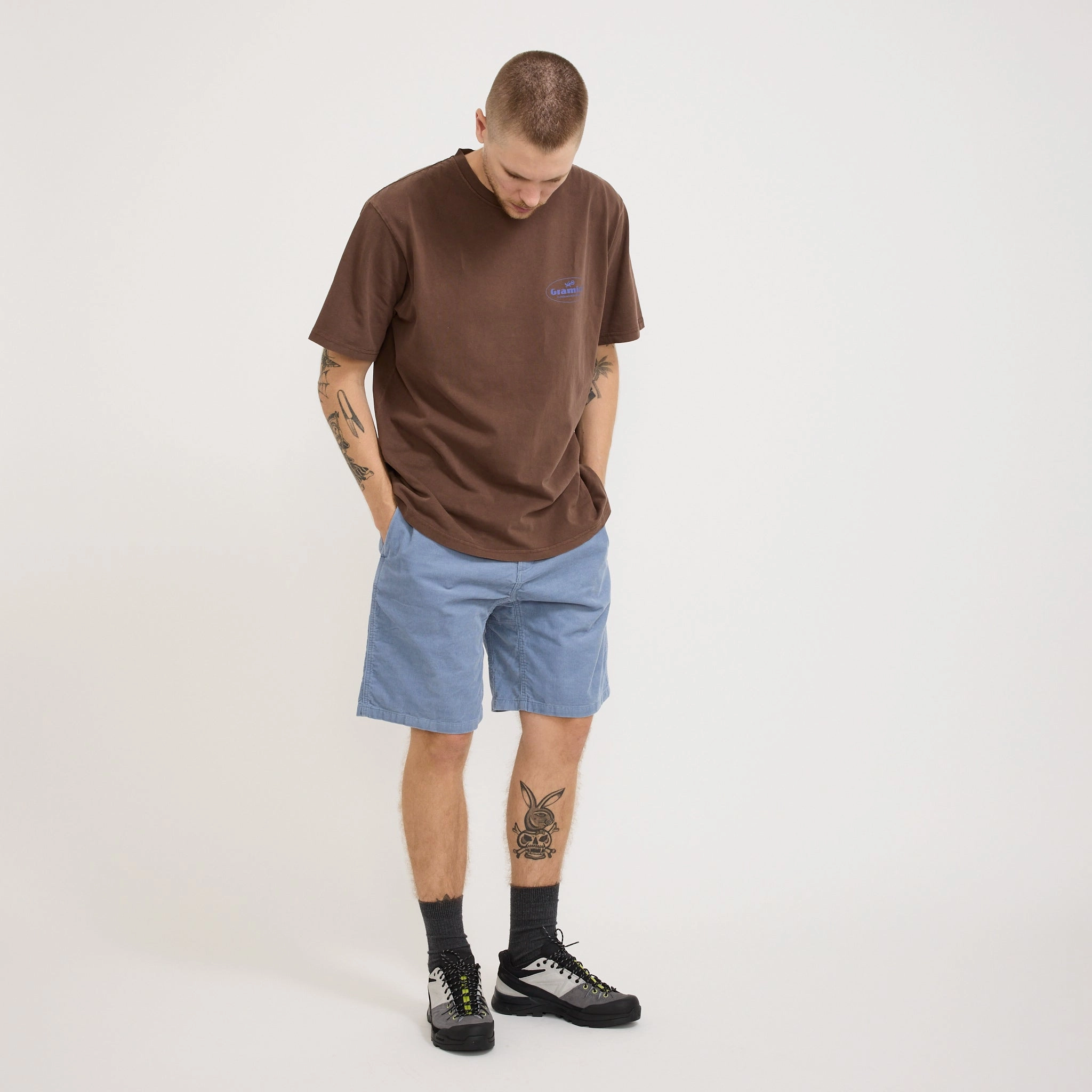 Minimal Finish Unique Piece Corduroy G-Short Smoky Blue