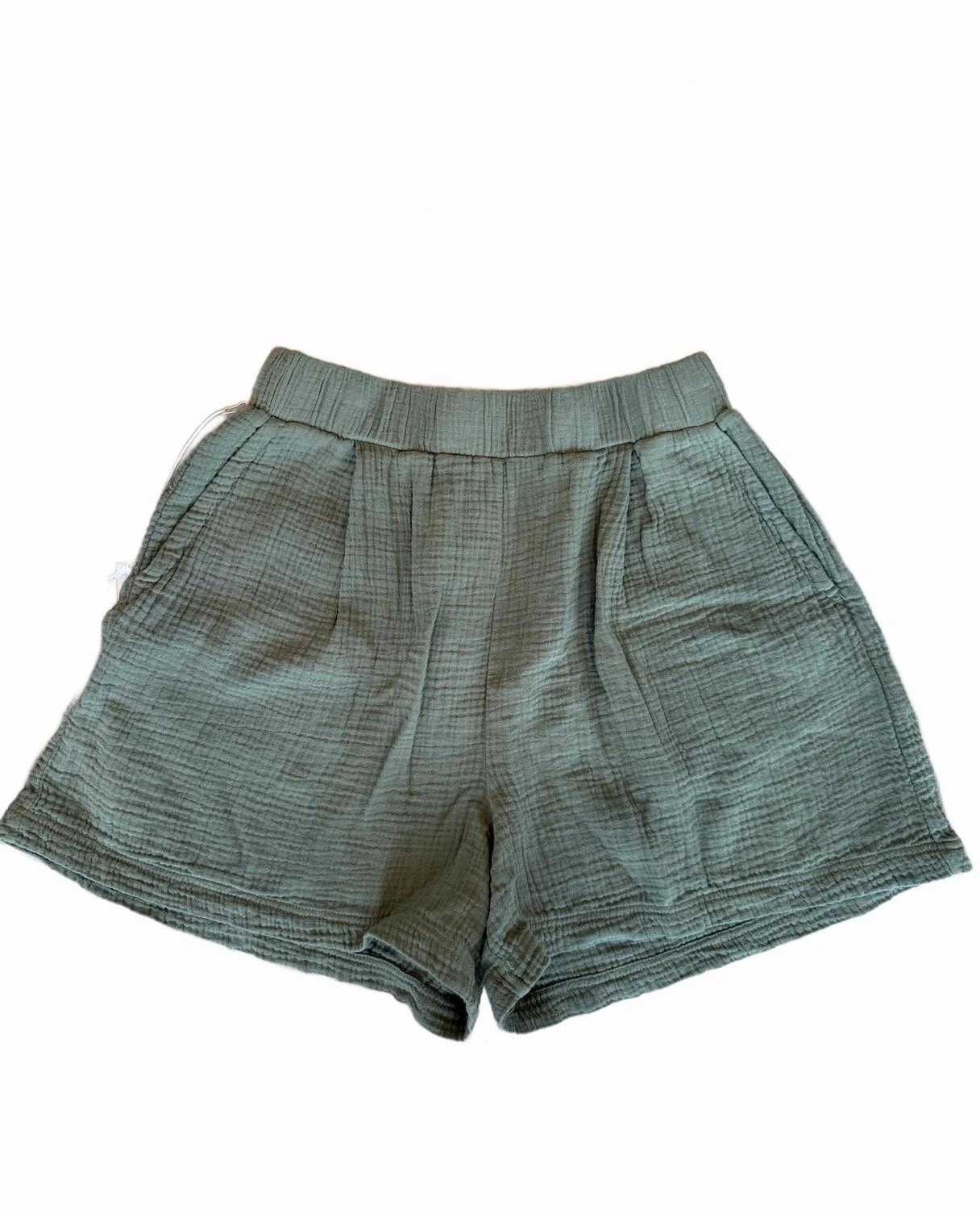 camisole Cargo Pockets Gauze Short In Fern