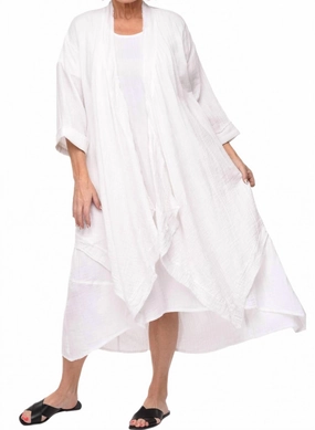 Relaxed Comfort Breathable Design Cheyenne Cardigan In White