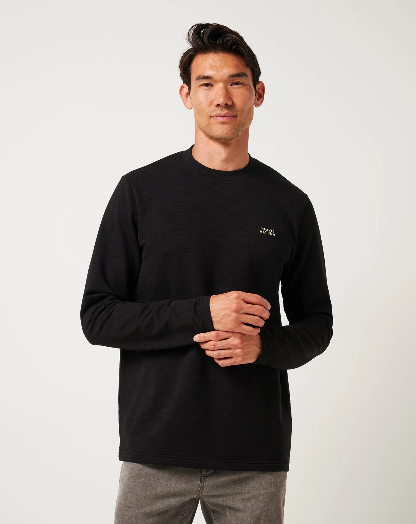 Man About Town Crew Textured Weave Soft and Cozy Knit