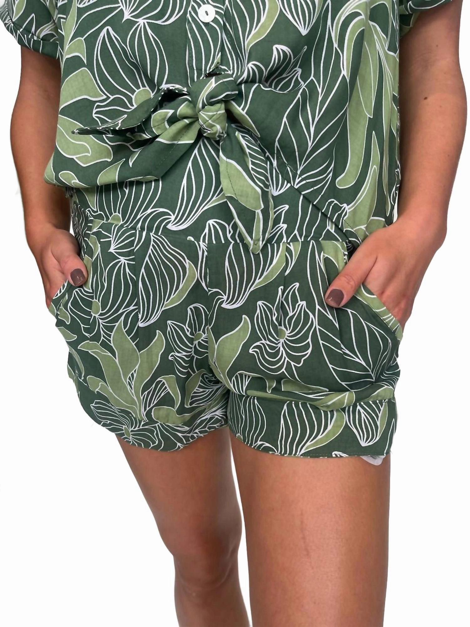 Mar Shorts In Tropical Green cycling clothing Mesh Fabric