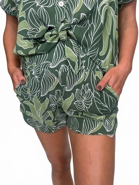 Mar Shorts In Tropical Green cycling clothing Mesh Fabric