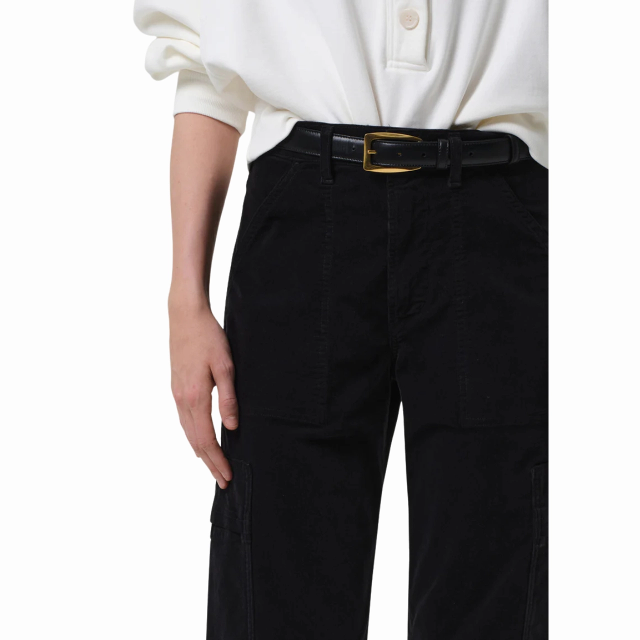 Marcelle Cargo Corduroy Charcoal Plain style