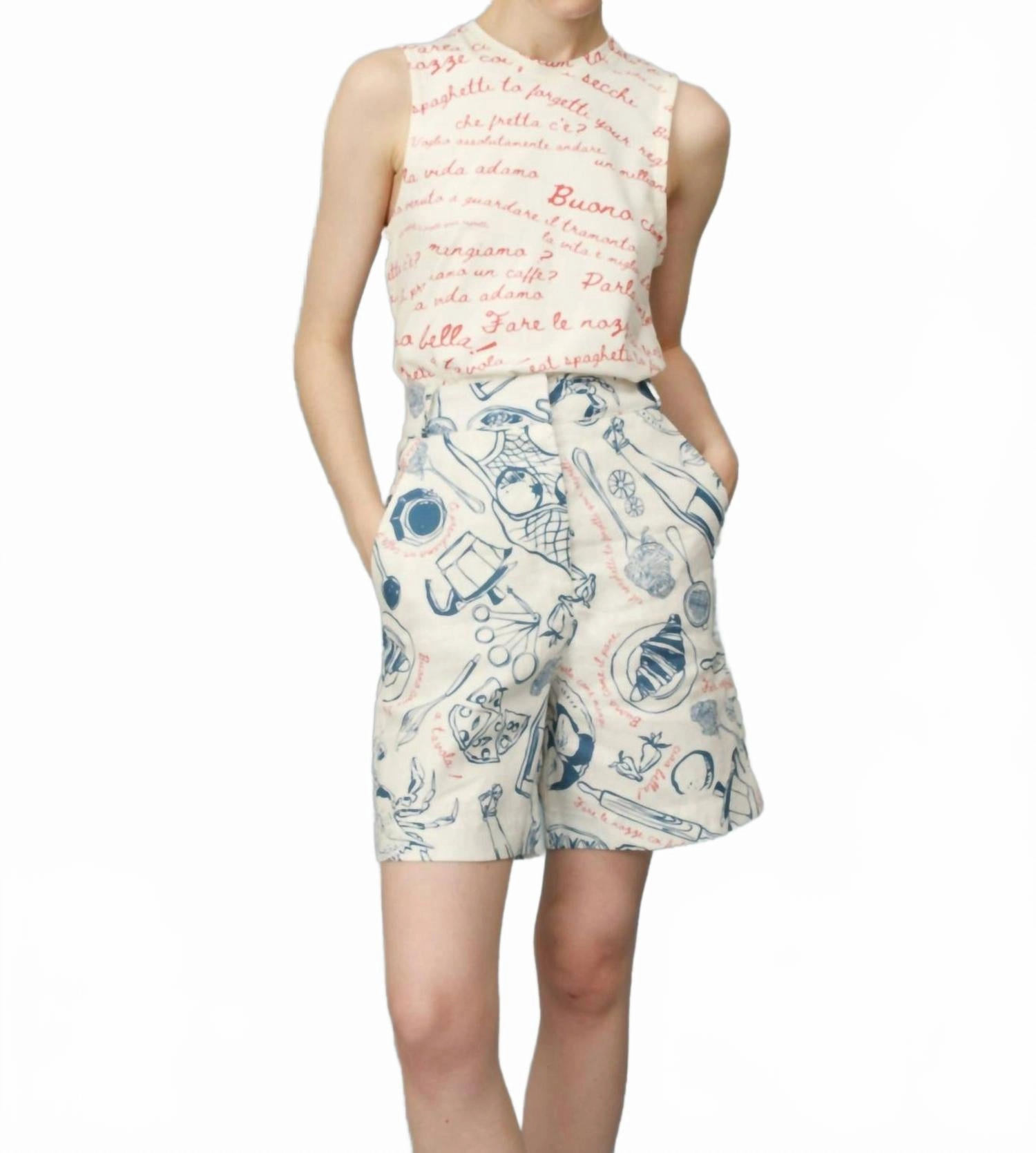 Mare Shorts In Blue Double Layered Panels