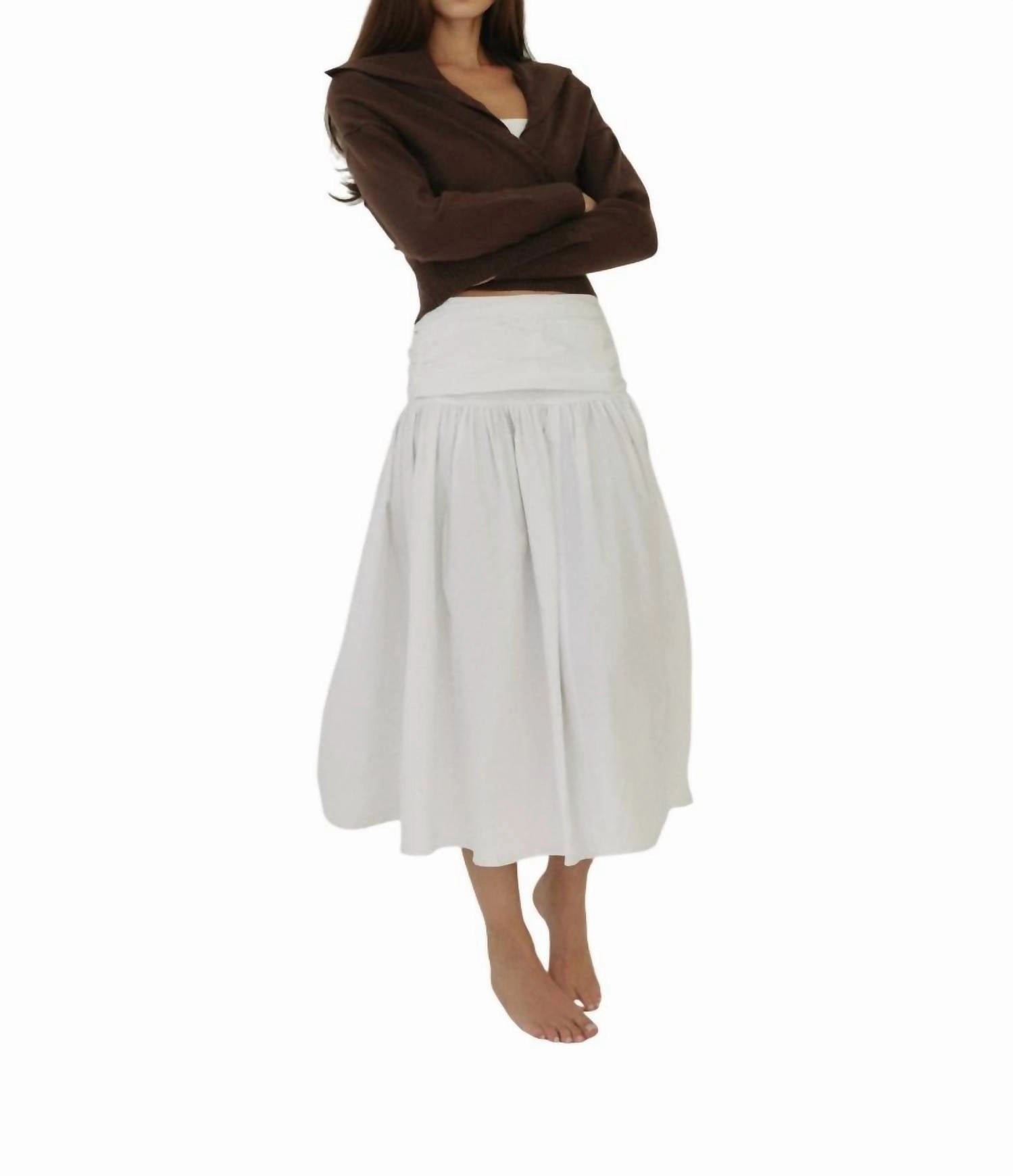 Soft Layers Friction Free Mariana Midi Skirt In White