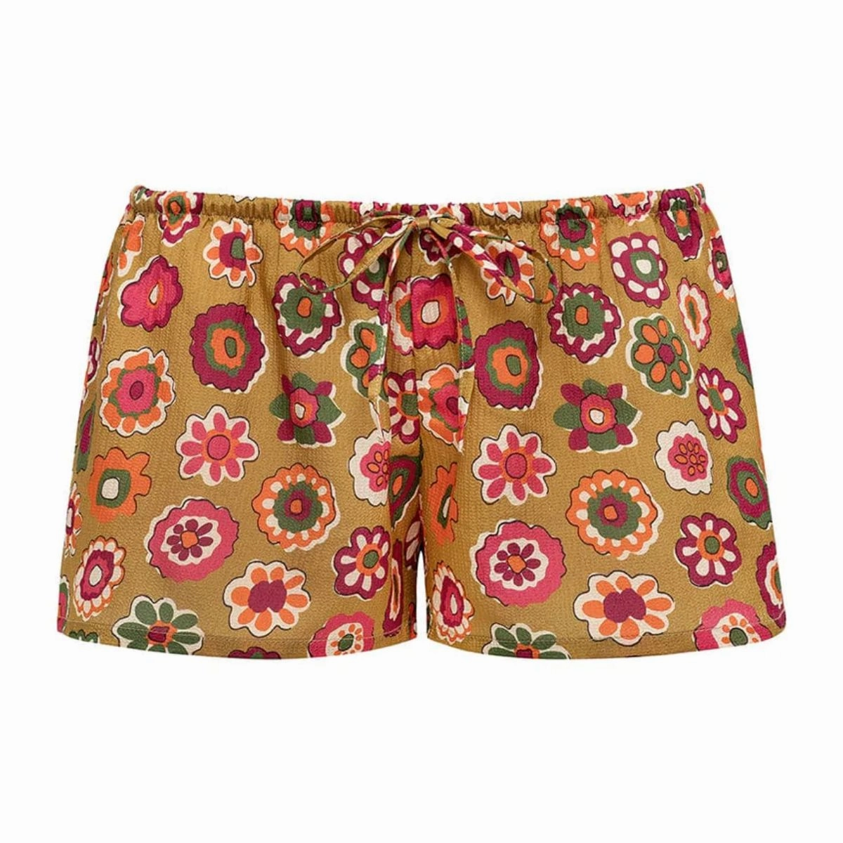 Mazzy Floral Silk Low-Rise Drawstring Short Stay Cool Casual Comfort