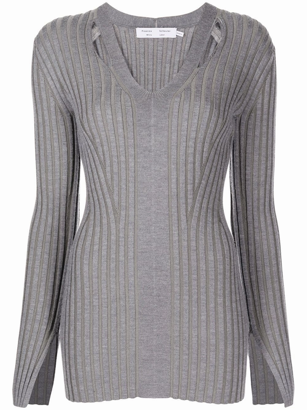 Comfort Stretch Machine washable Merino Rib Knit V-neck Sweater