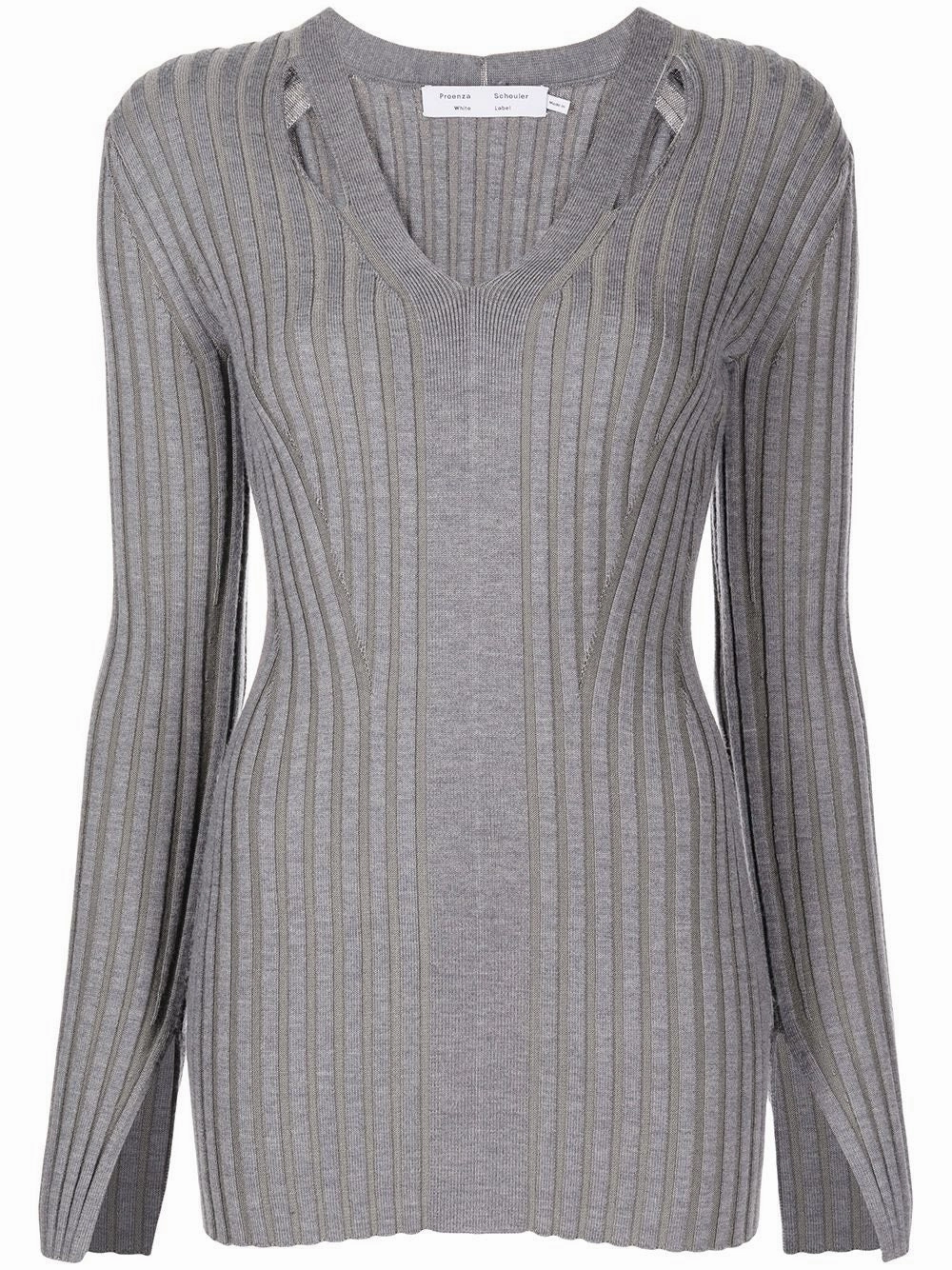 Classic Fit Merino Rib Knit V-neck Sweater
