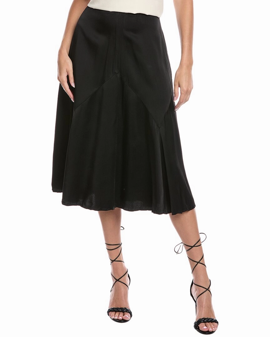 Michael Kors Collection Crushed Dance A-Line Skirt Push Button Closure Weighted Hem