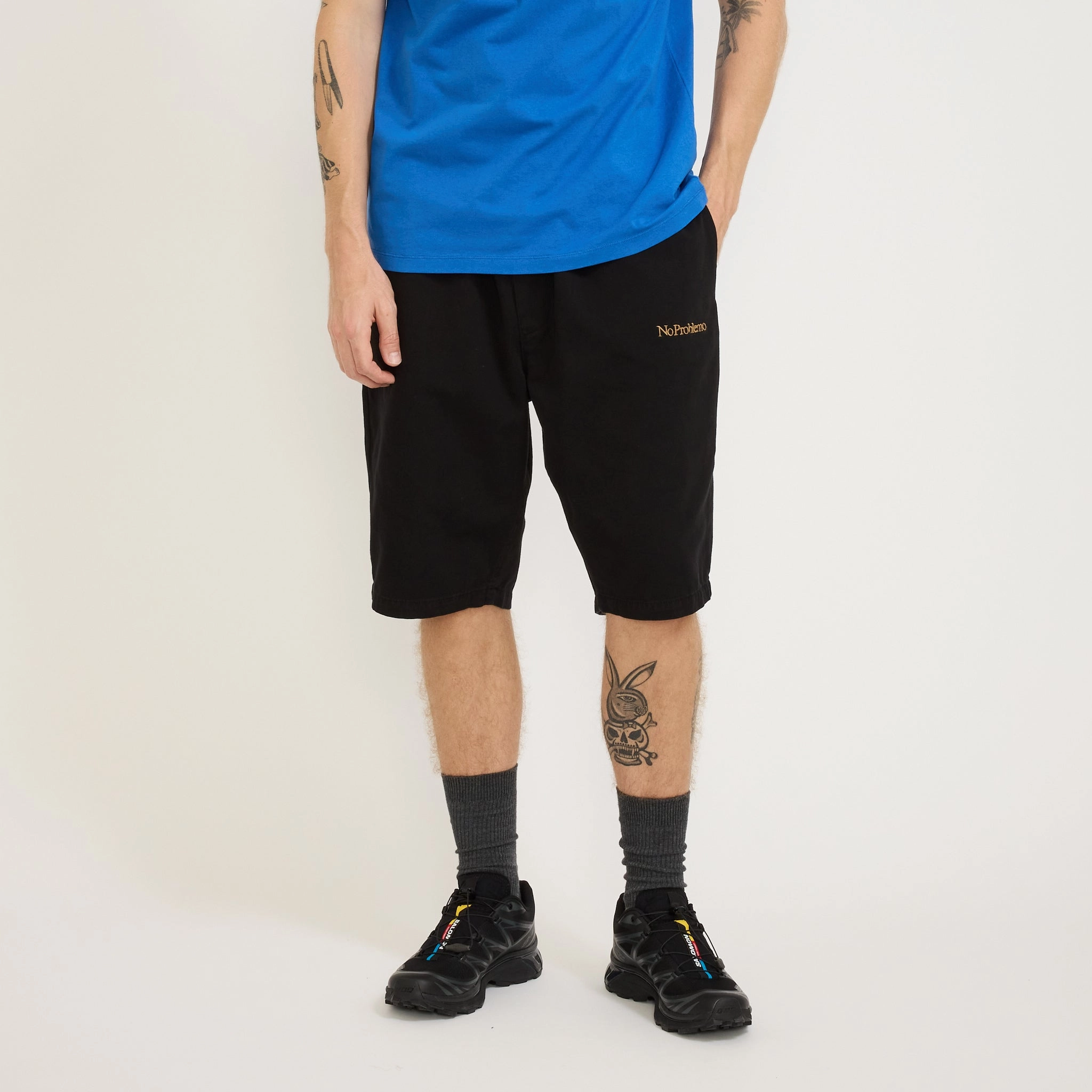 Socks Mini Problemo Work Short Twill Black