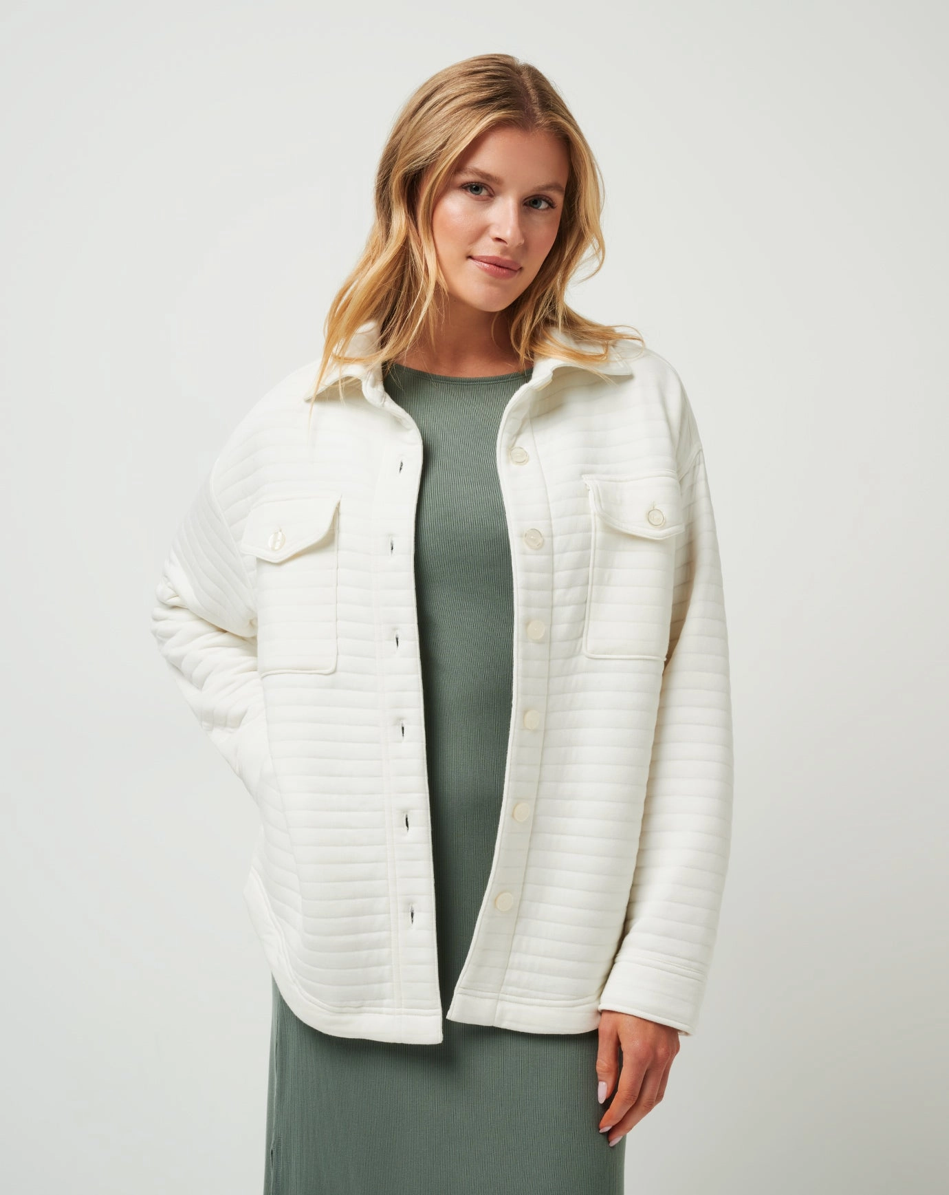 Two Way Zipper Sleek Layers Golden Glow Shacket