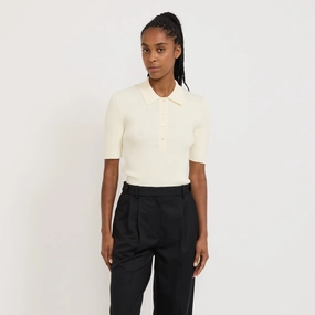 Danae Polo Off White Soft Knit Wear