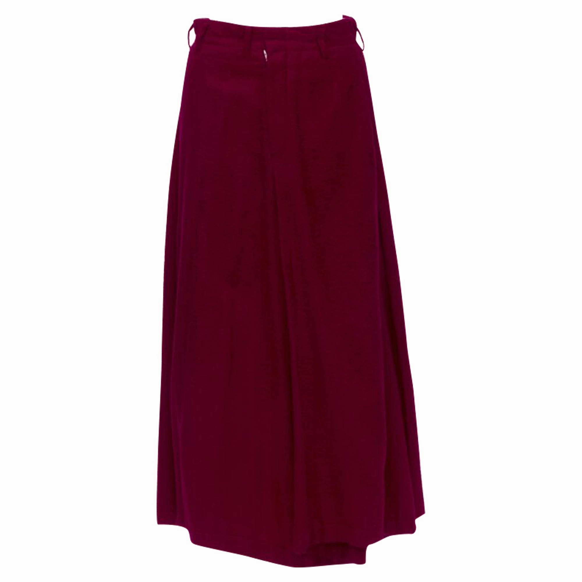 Fashion Fusion Comme Des Garcons boiled wool diagonal pleat draped midi skirt