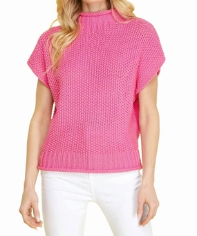 Fashionable Wear Mock Neck Sweater In Pink
